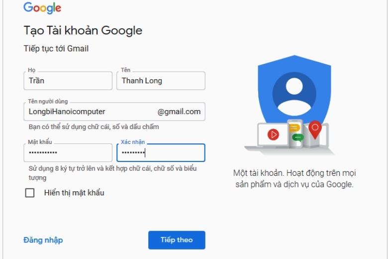 Cách tạo ra gmail 