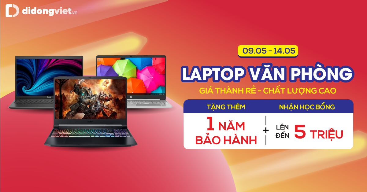Ưu đãi dành riêng cho Laptop văn phòng – Duy nhất từ 23.05 – 31.05 giảm cực sốc. Giá chỉ từ 10.990.000đ. Tặng thêm 1 năm bảo hành. Nhận học bổng tới 5 triệu. Hỗ trợ trả góp 0% lãi suất