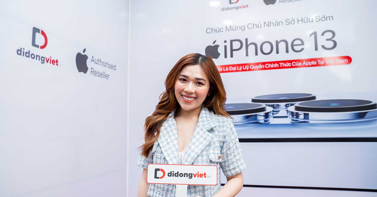 Nữ ca sĩ Kiều Oanh tiếp tục tin tưởng Di Động Việt lên đời iPhone 13 Pro Max