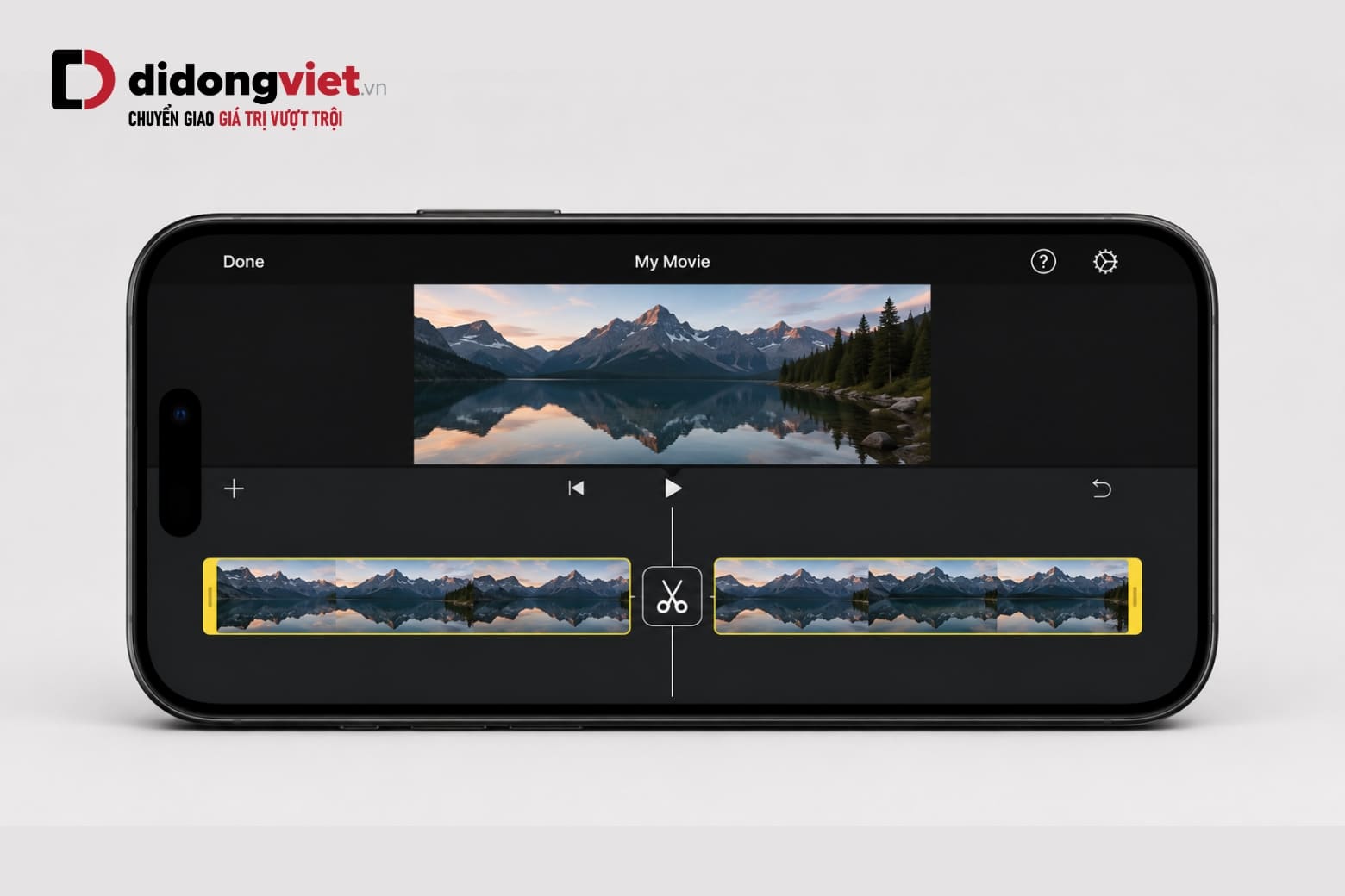 Cách cắt video trên iPhone giữ nguyên chất lượng 4K không cần tải app 10 Sử dụng công cụ Chia trong ứng dụng iMovie trên iPhone để cắt bỏ đoạn video ở giữa