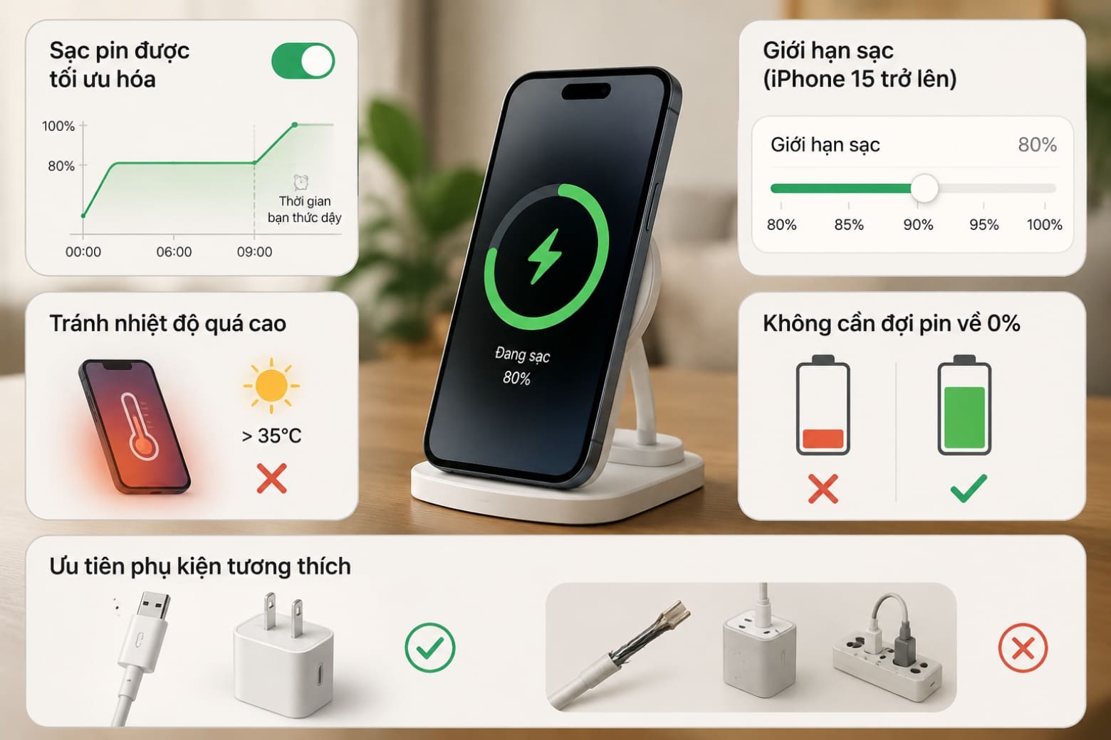 16 cách tiết kiệm pin cho iPhone hiệu quả, dùng máy lâu hơn 38 Sạc đúng cách giúp hạn chế chai pin và duy trì hiệu suất lâu dài