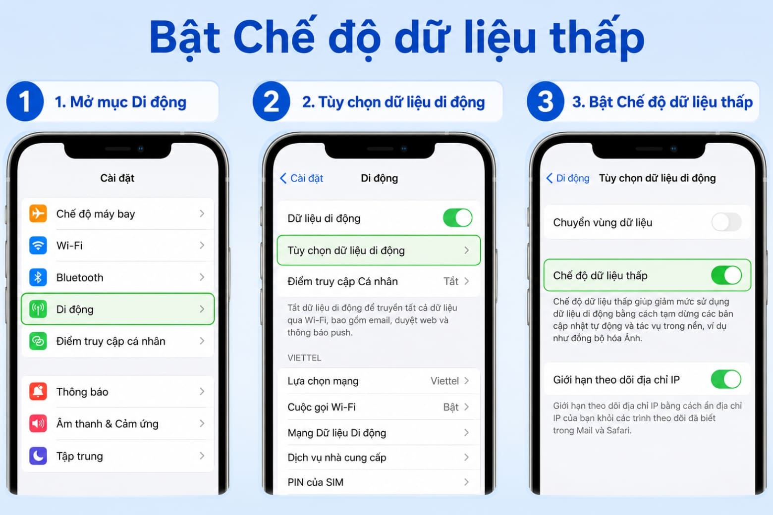 16 cách tiết kiệm pin cho iPhone hiệu quả, dùng máy lâu hơn 33 Sử dụng Chế độ dữ liệu thấp