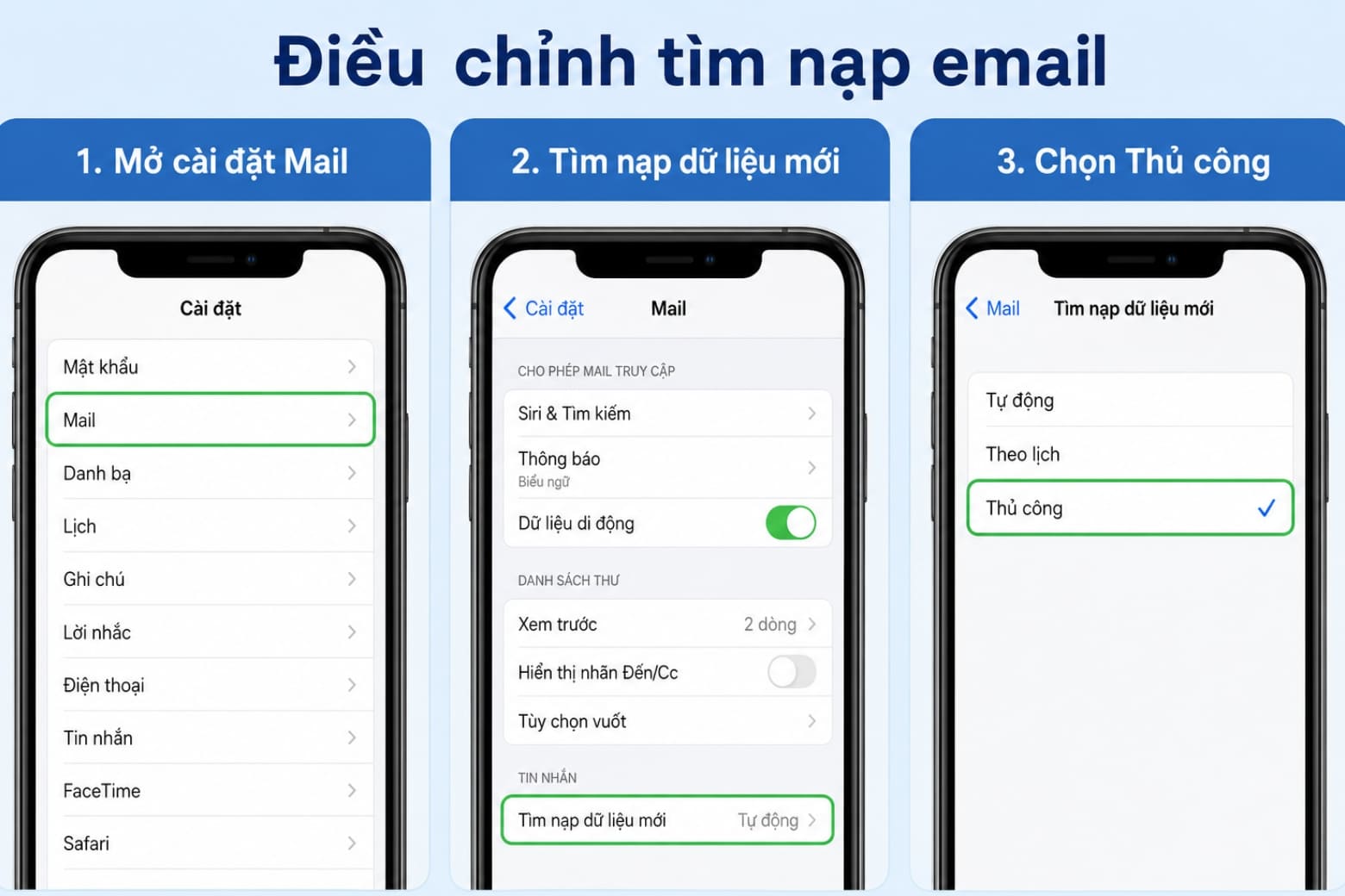 16 cách tiết kiệm pin cho iPhone hiệu quả, dùng máy lâu hơn 34 Giảm tần suất tìm nạp email