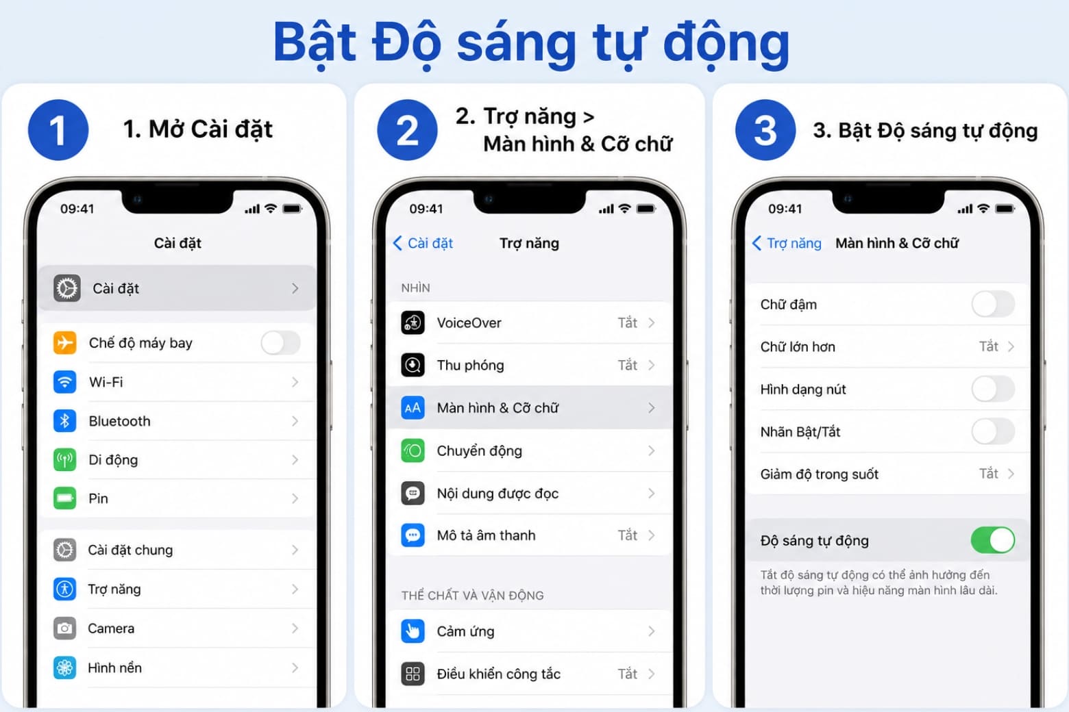 16 cách tiết kiệm pin cho iPhone hiệu quả, dùng máy lâu hơn 24 Bật tính năng Độ sáng tự động