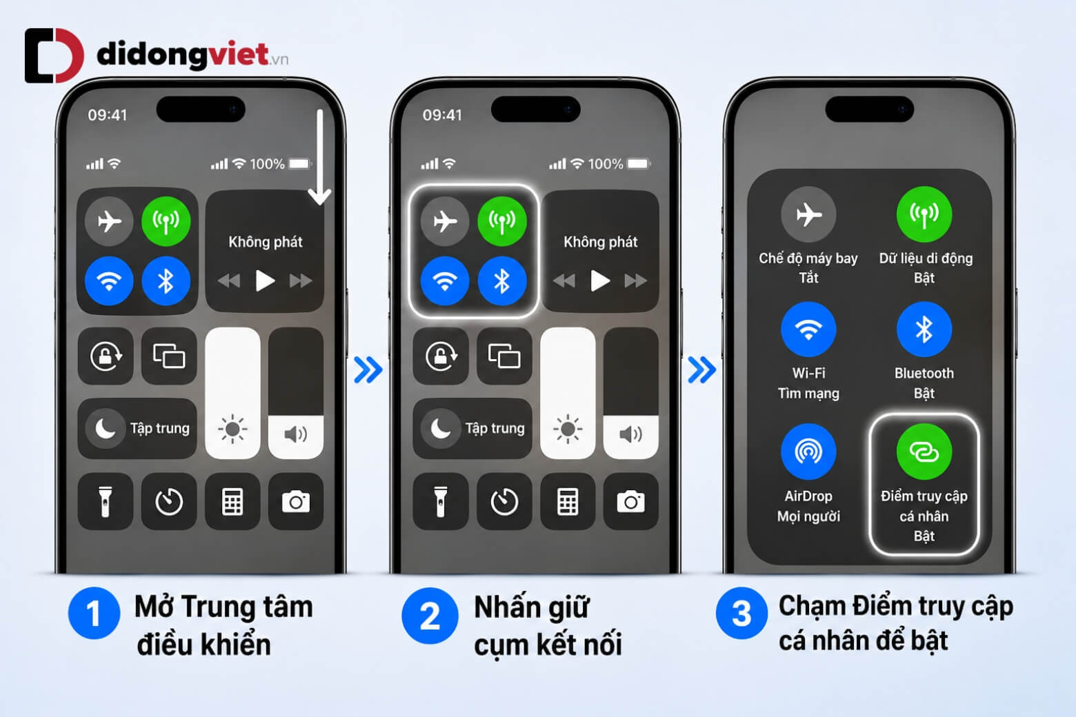 Hướng dẫn phát Wi-Fi trên iPhone đúng chuẩn: Kết nối nhanh, bảo vệ pin 8 Phát wifi trên iPhone qua Trung tâm điều khiển