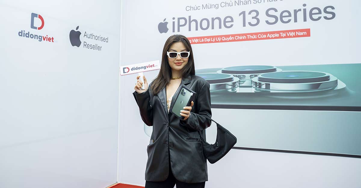 Á Hậu Diễm Trang lên đời iPhone 13 Pro Max Xanh Lá tại Di Động Việt