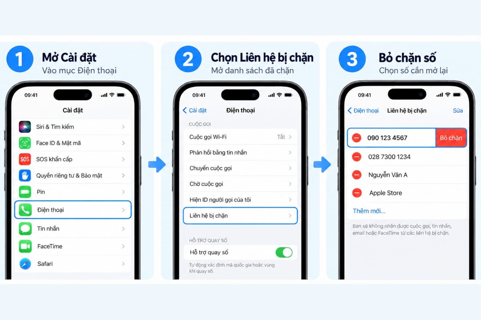 Cách chặn cuộc gọi trên iPhone nhanh chóng, tránh bị làm phiền 23 Xóa số khỏi danh sách chặn để nhận cuộc gọi trở lại