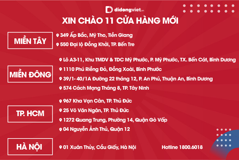 11 cửa hàng Di Động Việt sắp mở bán 2022