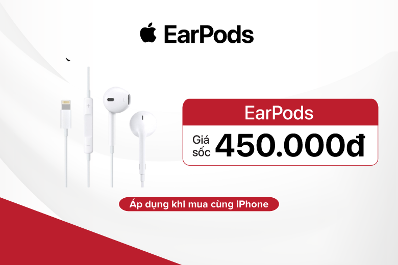 Giảm đến 40% phụ kiện chính hãng Apple khi sắm iPhone, MacBook, iPad, Apple Watch tại Di Động Việt 18 iPhone EarPods