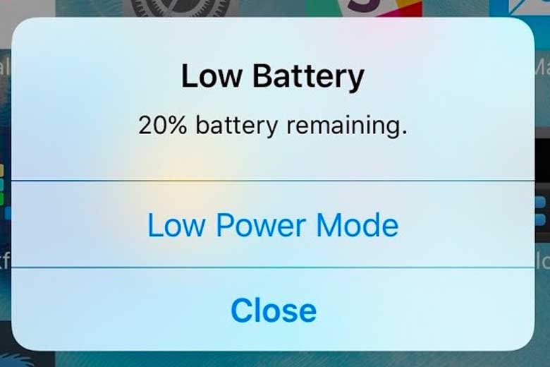 iOS 16 thông báo pin
