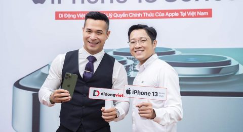 Trương Thế Vinh cực điển trai bên chiếc iPhone 13 Pro Max màu mới tại Di Động Việt iPhone 13 Pro Max Xanh Lá