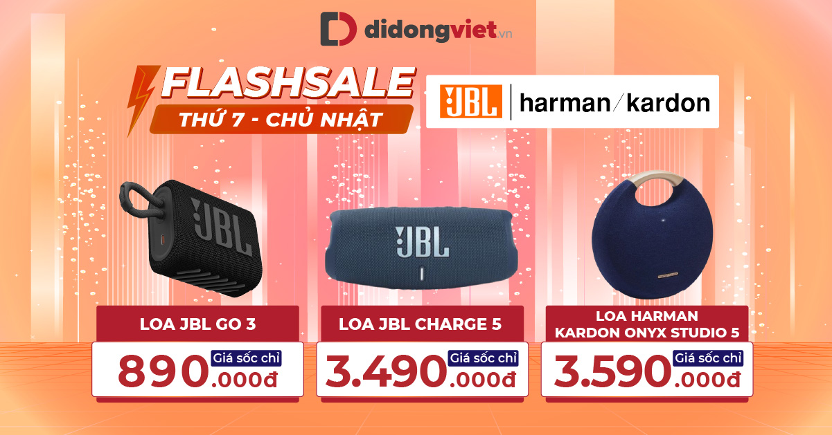 Duy nhất thứ 7 và Chủ nhật: Loa JBL và Harman Kardon giá sốc chỉ từ 890.000đ. Giảm thêm 600k khi mở thẻ TP Bank Evohoặc giảm 3% tối đa 300k khi thanh toán qua VN Pay