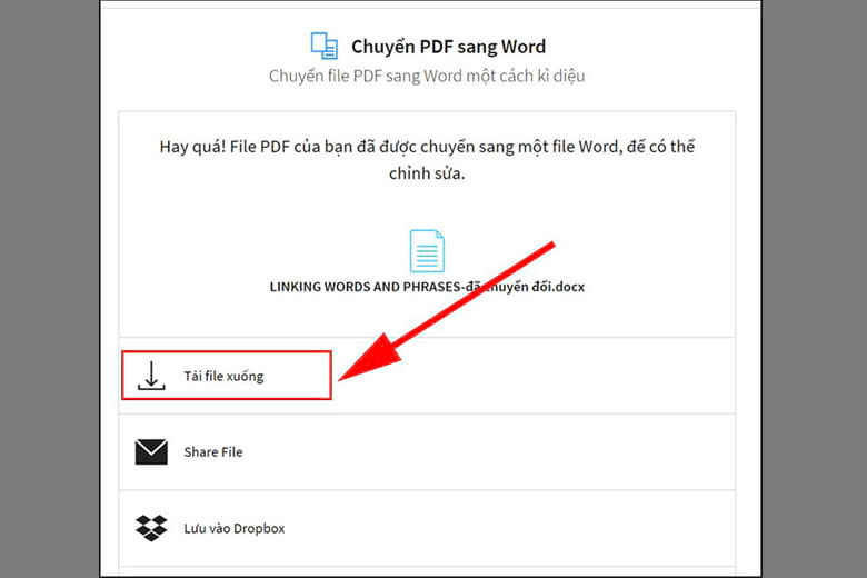 Cách gửi tệp tin PDF quý phái Word