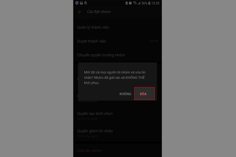 Cách giải tán nhóm Zalo