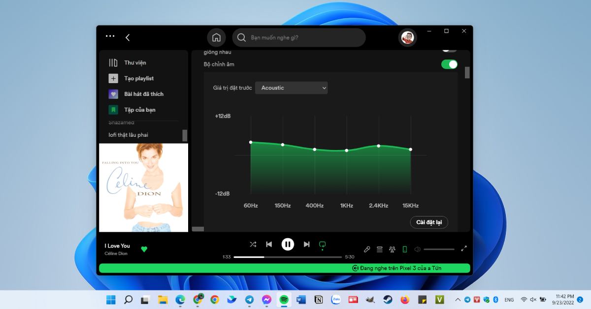 Spotify cập nhật giao diện mới đẹp mắt và trực quan hơn. Có cả EQ dành cho Windows 11