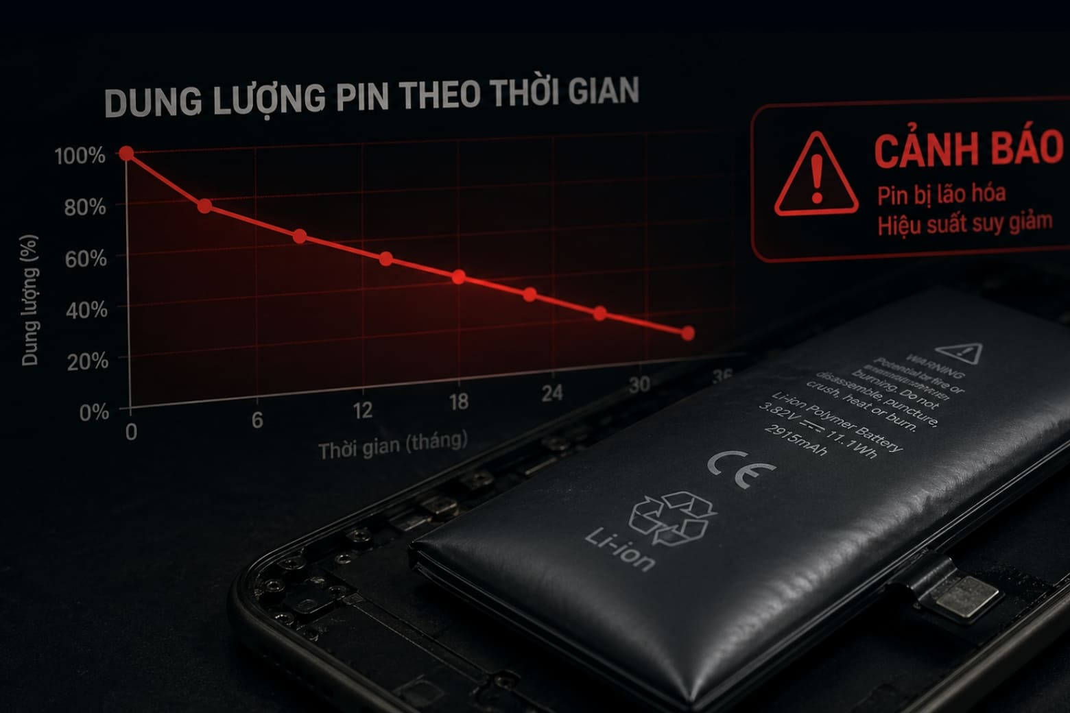 Tản nhiệt trên điện thoại là gì? Giải mã buồng hơi và cách giữ hiệu năng đỉnh 9 Sự suy thoái của hóa học Pin (Degradation)