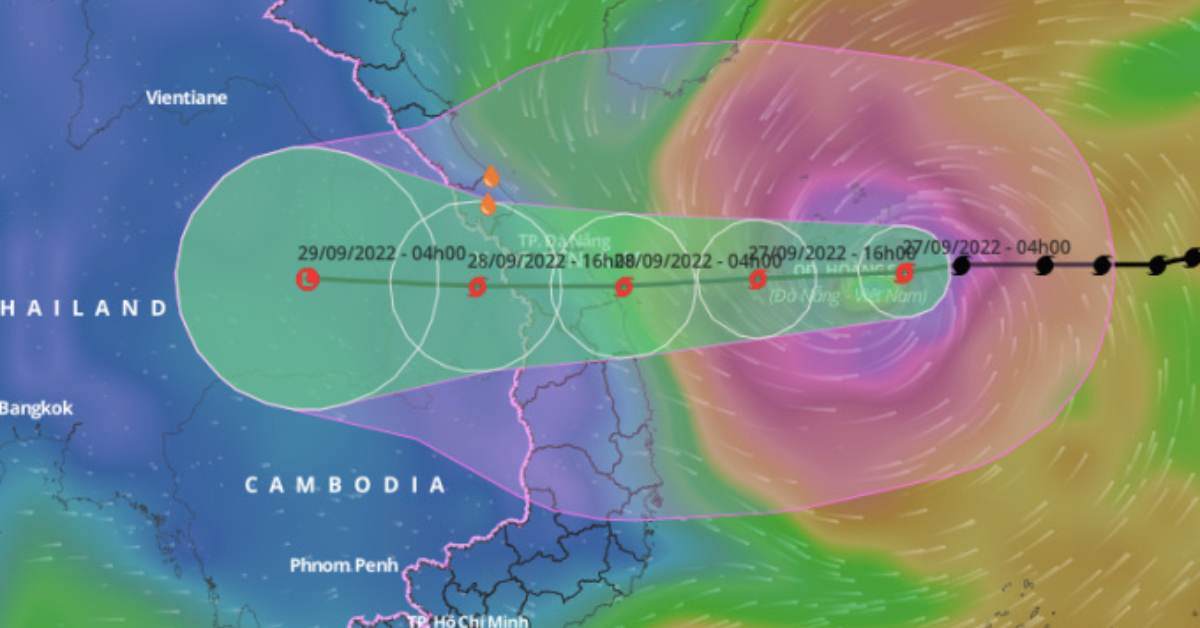 Theo dõi bão Noru thời gian thực với ứng dụng Windy.com