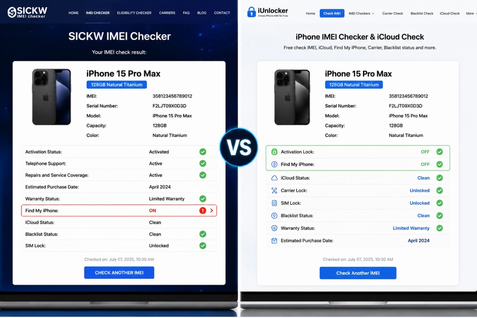 iCloud ẩn là gì? Các bước check iCloud iPhone trên IOS nhanh (2026) 12 Kiểm tra trạng thái Find My iPhone ON OFF trên website SICKW và iUnlocker
