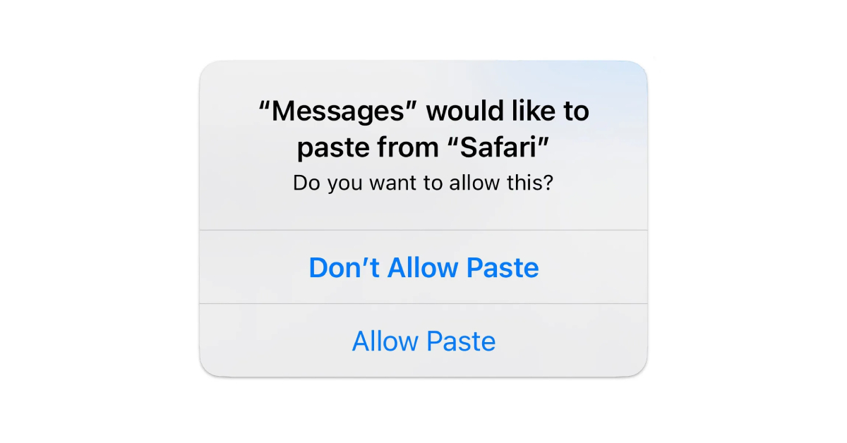 iOS 16.1 giới thiệu quyền Copy & Paste mới trên mỗi ứng dụng