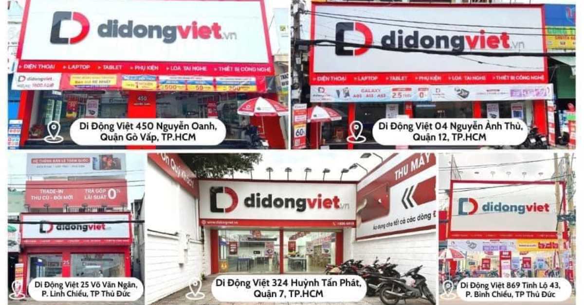 Di Động Việt đồng loạt khai trương 5 cửa hàng mới tại TP Hồ Chí Minh. Điện thoại giảm đến 6 triệu cùng nhiều ưu đãi hấp dẫn khác duy nhất ngày 1.10