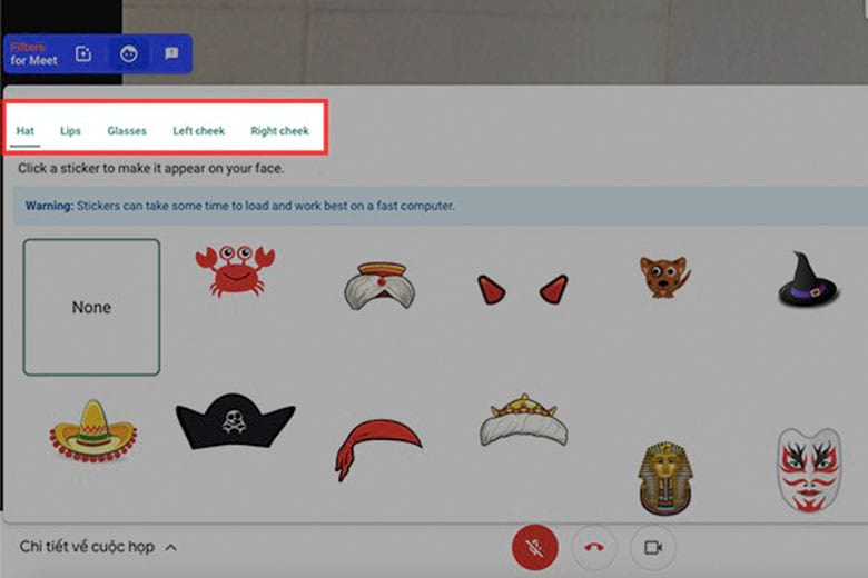 filter sticker for google meet didongviet 8