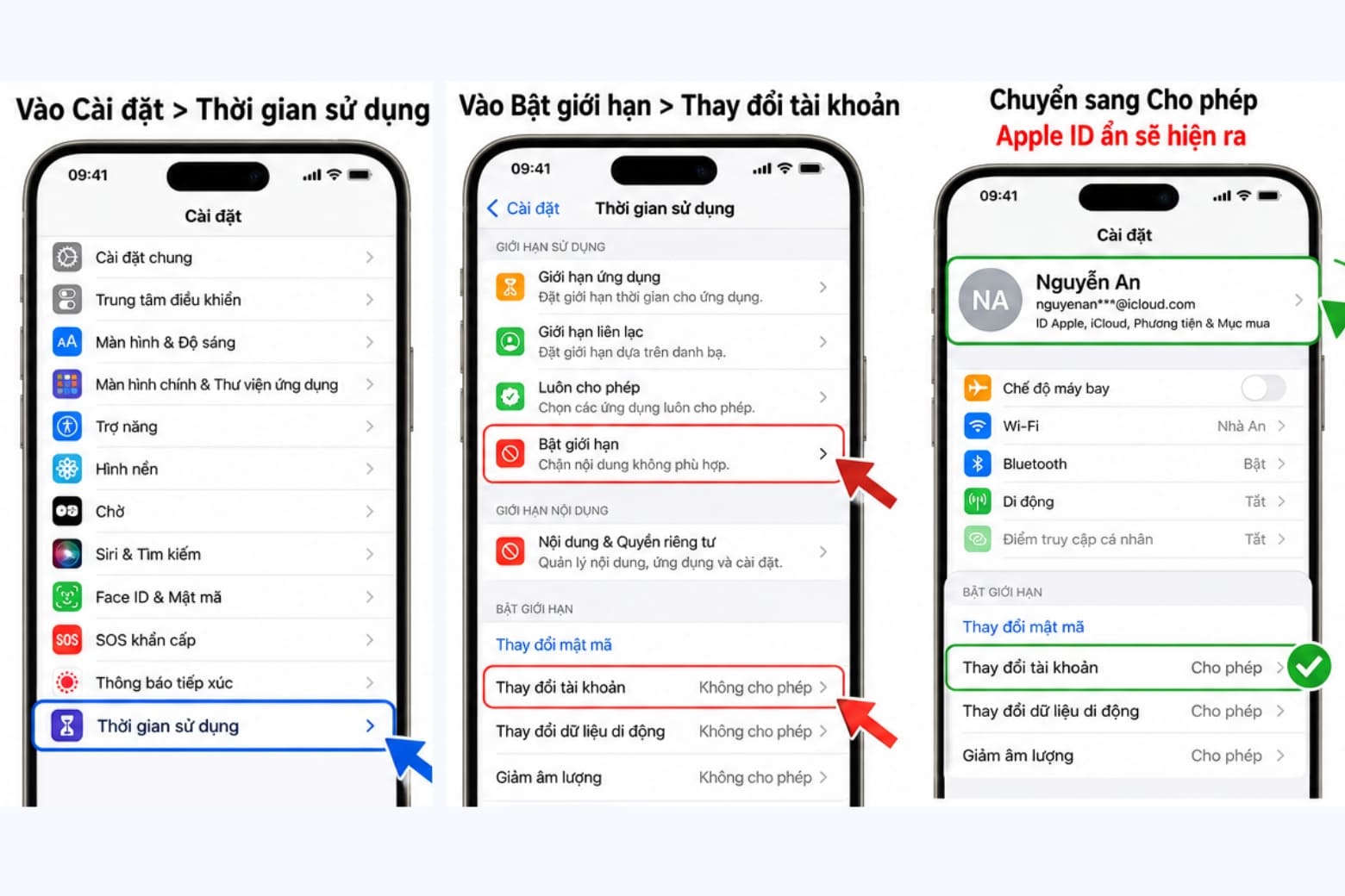 iCloud ẩn là gì? Các bước check iCloud iPhone trên IOS nhanh (2026) 10 Một vài thao tác trong Screen Time có thể che giấu tài khoản iCloud khỏi giao diện