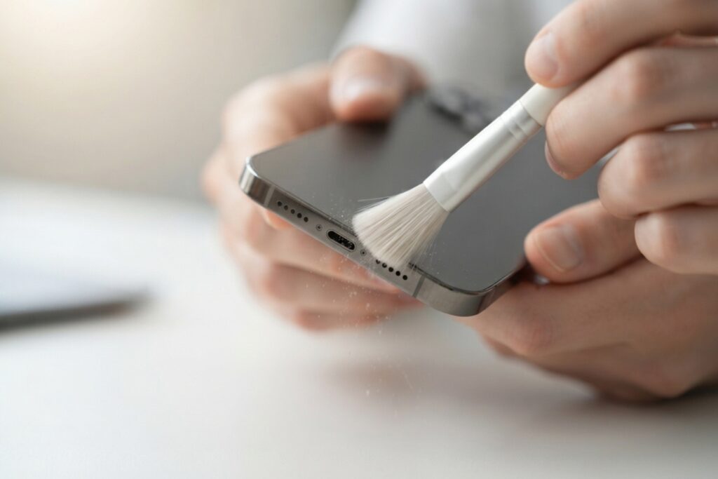 Khắc phục loa iPhone bị nhỏ: Quy trình chẩn đoán và vệ sinh an toàn tại nhà 13 iphone nghe nhac am luong nho fix loi quy trinh lam sach man loa buoc 2 didongviet