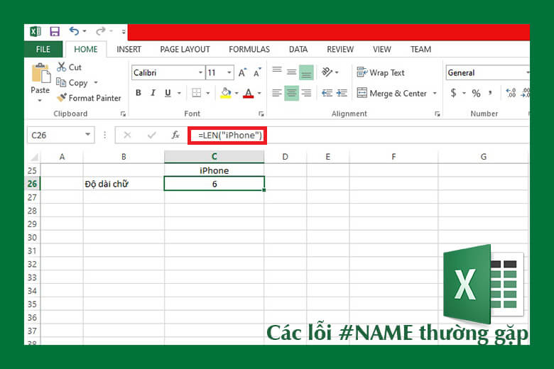 Lỗi #NAME trong Excel