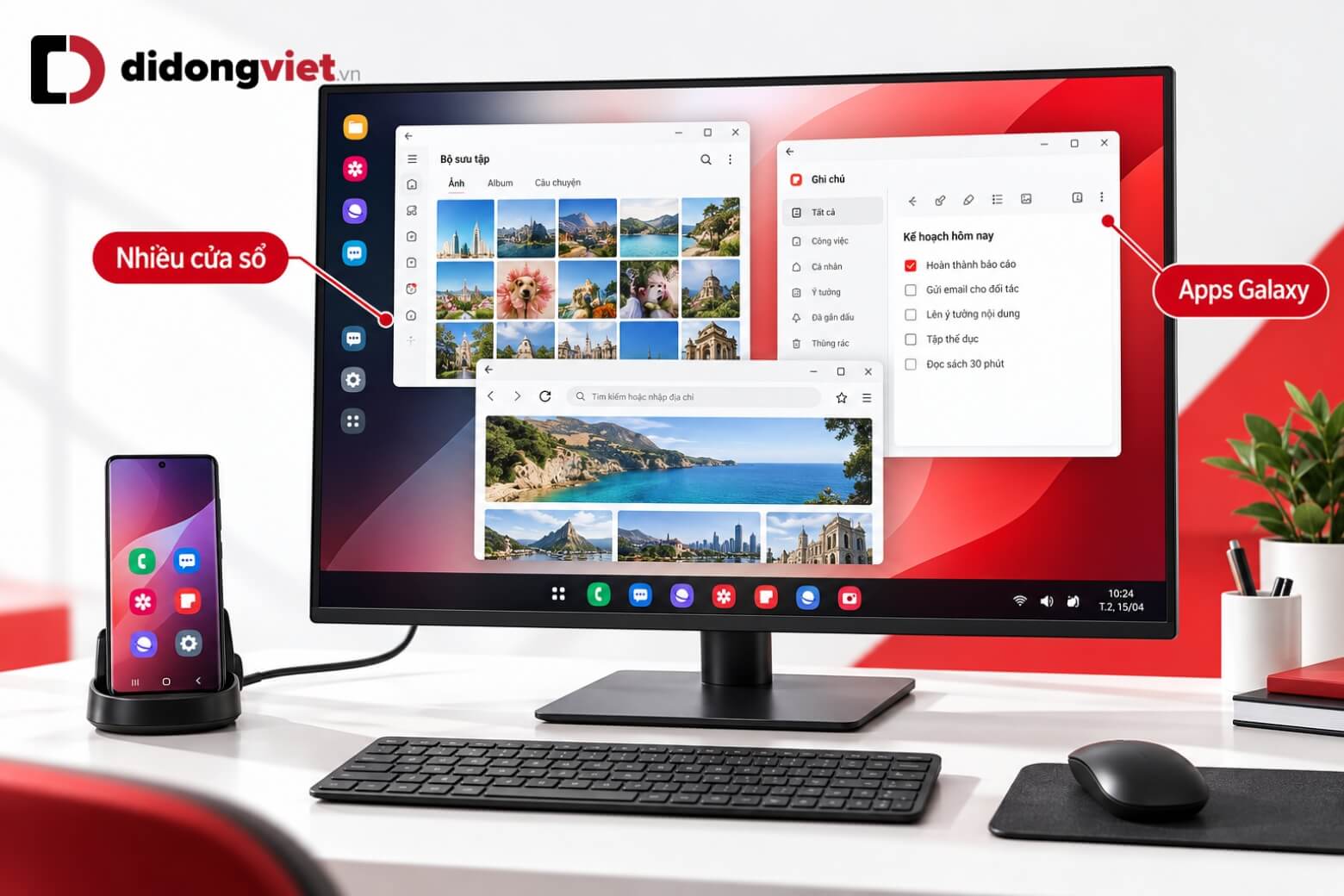 Samsung Dex PC là gì? Cách kết nối và sử dụng trên máy tính 17 Ứng dụng Galaxy chạy trong cửa sổ Samsung Dex PC