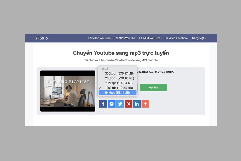 Chuyển nhạc YouTube sang MP3