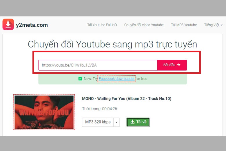 Chuyển nhạc YouTube sang MP3