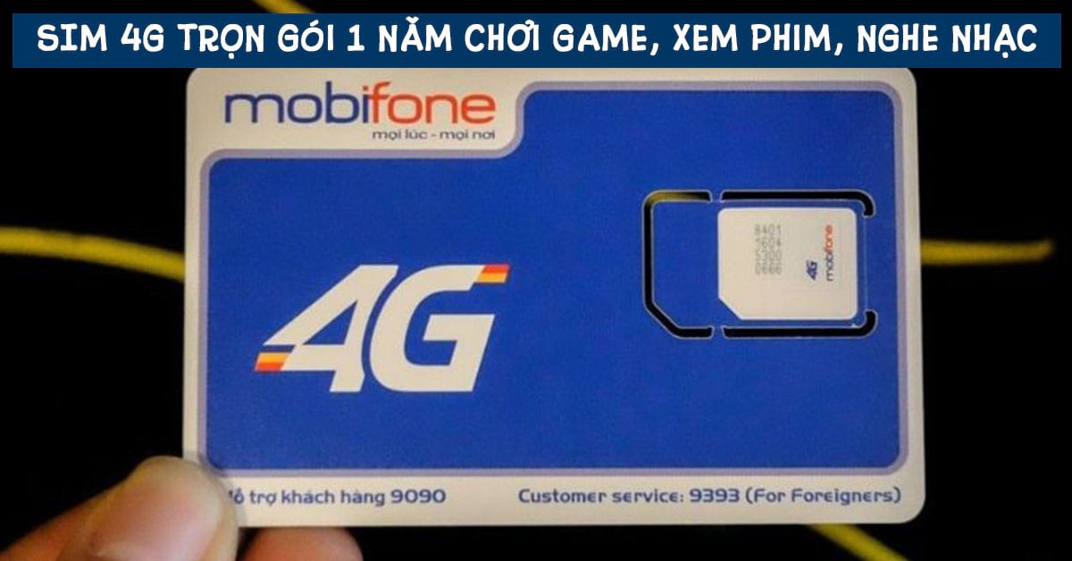 SIM 4G trọn gói 1 năm Online không cần nạp thêm tiền