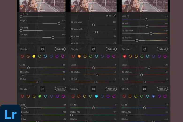 công thức chỉnh màu sắc Lightroom