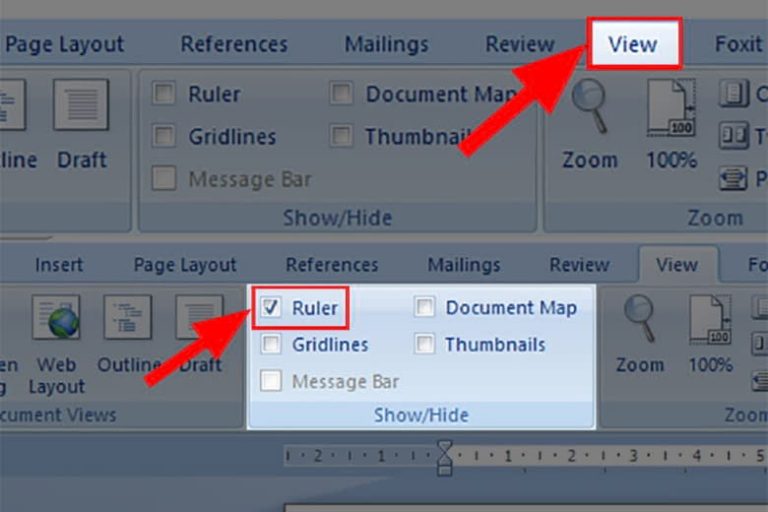 Cách hiện thước trong Word - Bật/tắt thanh Ruler trong Word