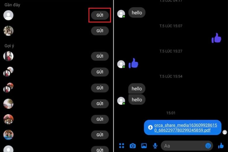 cách gửi file qua messenger