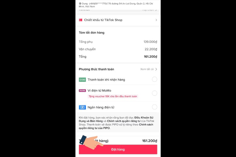 cách mua hàng trên tiktok