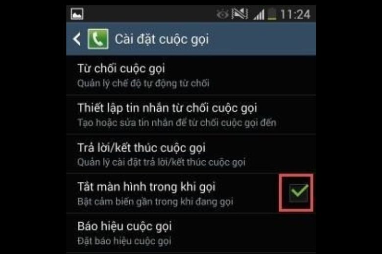 tắt cảm biến tiệm cận