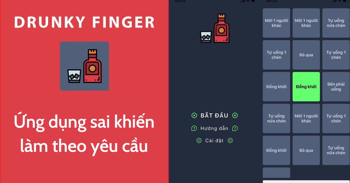 Drunky Finger - Ứng Dụng Sai Khiến Làm Theo Yêu Cầu