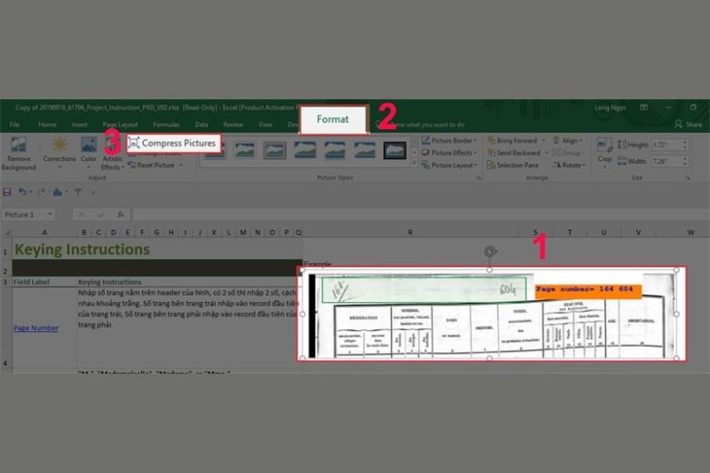 giảm dung lượng file excel