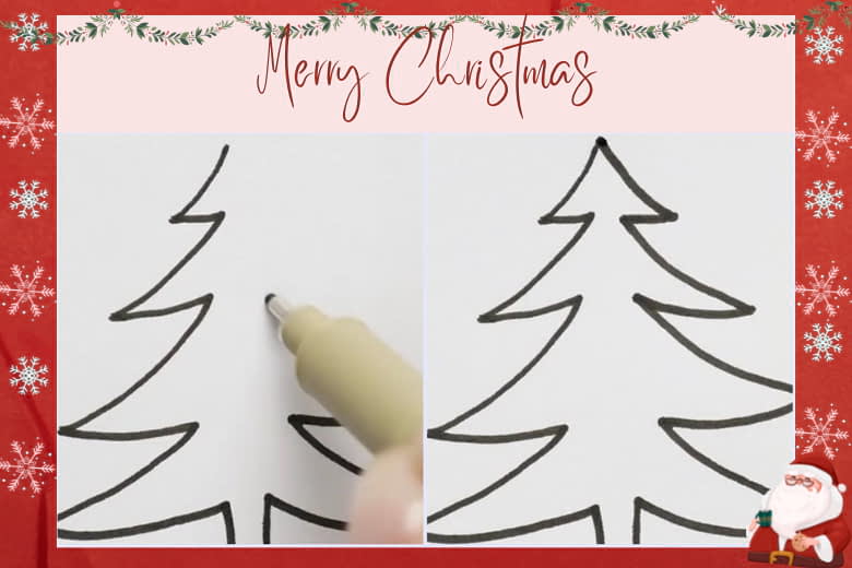 vẽ cây thông Noel
