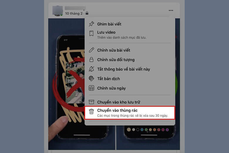 thùng rác facebook