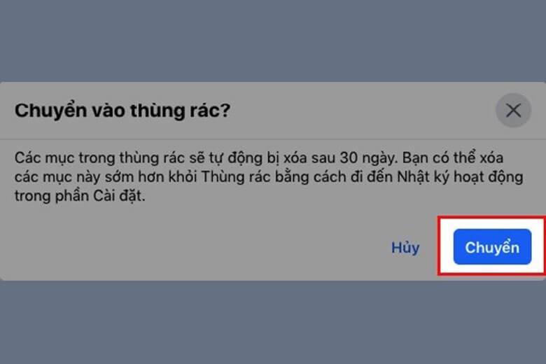 thùng rác facebook