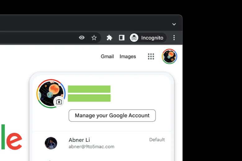 Google account switcher Material You