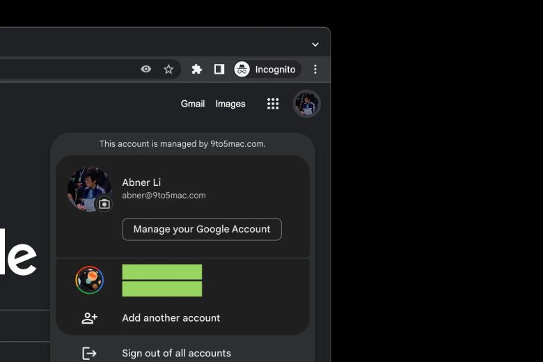 Google account switcher Material You