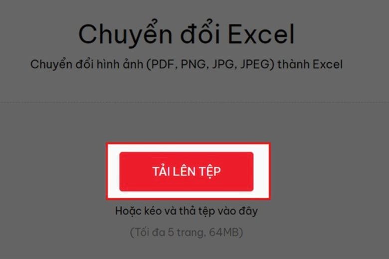 chuyển ảnh sang Excel