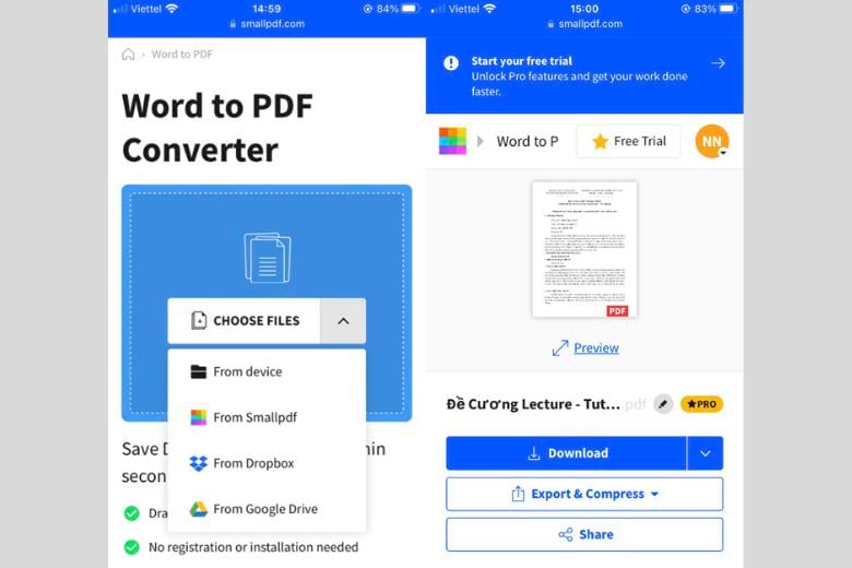 Cách tạo File PDF trên điện thoại