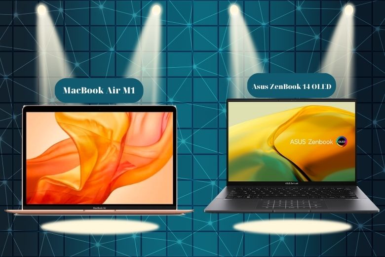 so sánh MacBook Air M1 và Asus ZenBook 14 OLED