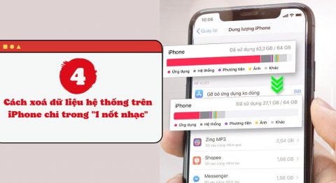 cách xoá dữ liệu hệ thống trên iPhone