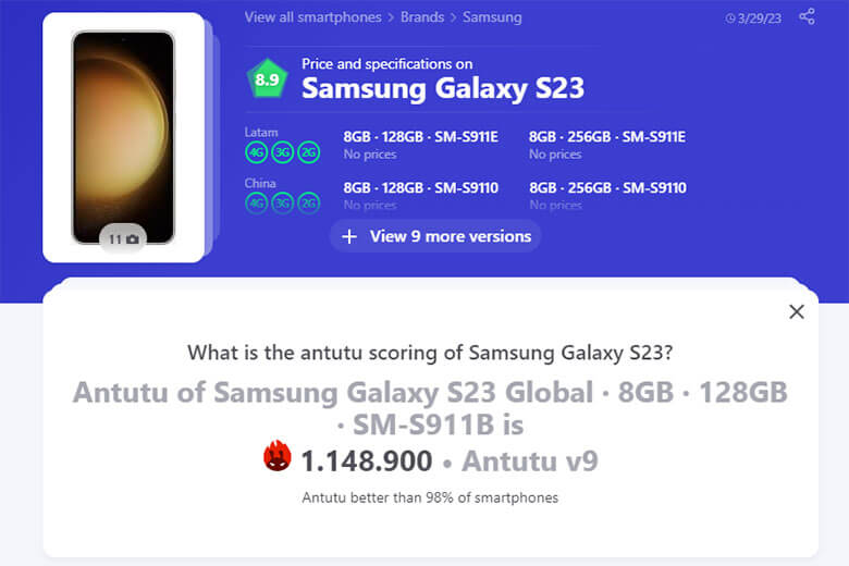 Đánh giá hiệu năng Samsung Galaxy S23