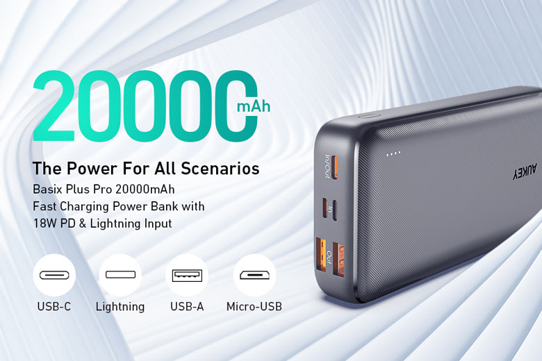 Pin sạc dự phòng Aukey 20.000mAh sạc nhanh 22.5W PB-N74S